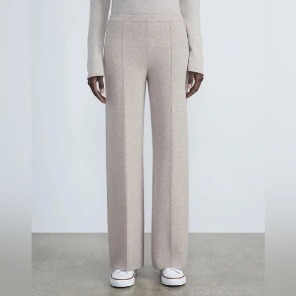Lafayette 148 New York Cashmere & Silk-Blend Double Knit Pants in Taupe - Picture 1 of 9